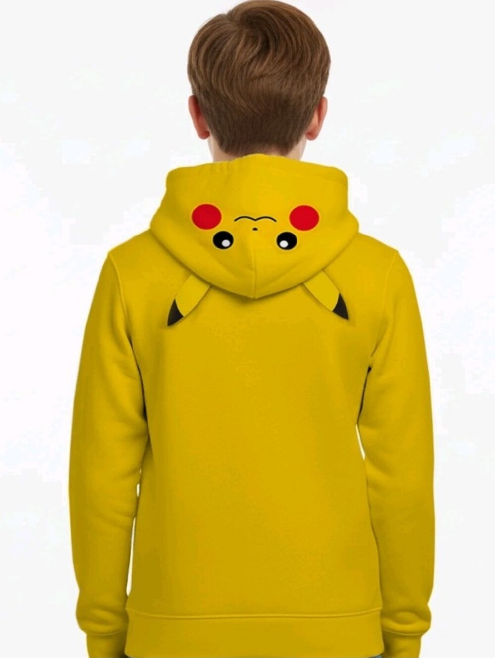 Yellow Pikachu Graphic Zip Hoodie & Pikachu Stuffed Animal - Picture 3 of 11